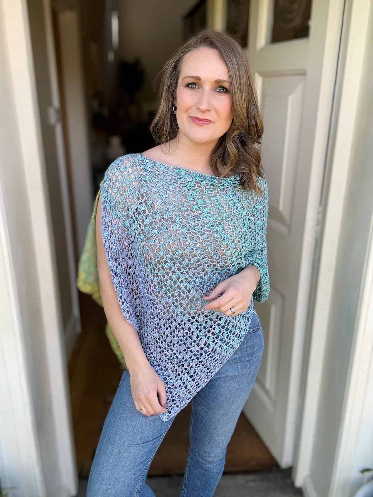 Crochet Lacy Poncho Pattern For Summer
